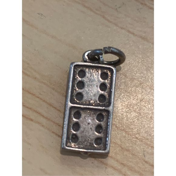 .925 Dominoes #game Sterling Silver Jewelry Charm - Picture 2 of 4
